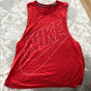 Red Nike muscle tank